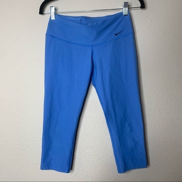 Nike Pants - Nike Dri Fit Legend Blue Crop Capri Tights